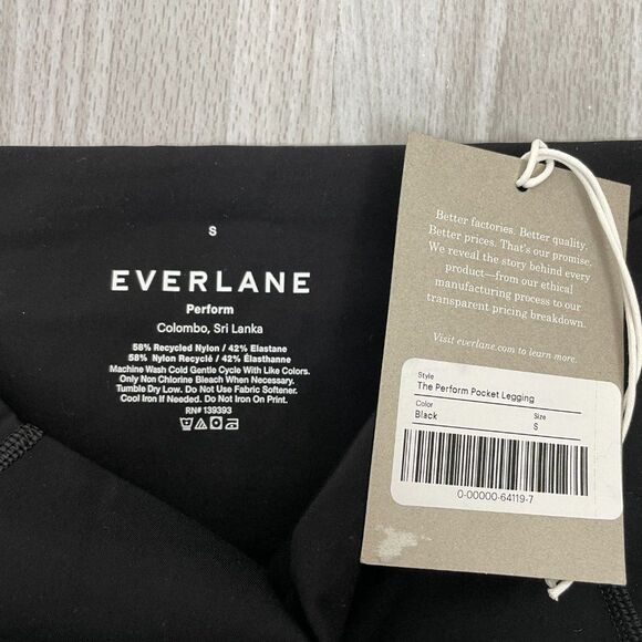 Everlane The Perform Pocket High Rise Workout Athleisure Legging Black S - Picture 7 of 7